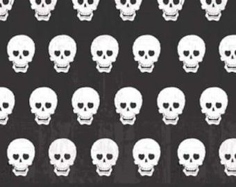 Riley Blake Geekly Chic Skulls Black and White - 49 inch piece