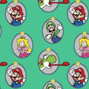 Licensed Super Mario Brothers - Super Mario Badge in Green- by Springs Creative - your choice of cut