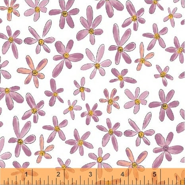 Flowers in Orchid part of the Whoos Hoo Line by Terrie Degenkolb for Anthology Fabrics - You choose the cut