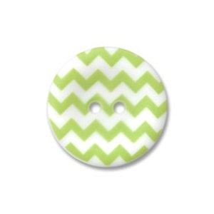 Riley Blake Sew Together knopen - limoengroene chevron knopen, 1 inch rond - set van 4 knopen