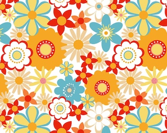 Modern Floral in Multi part of the Surf's Up line for Henry Glass Fabrics - your choice of cut