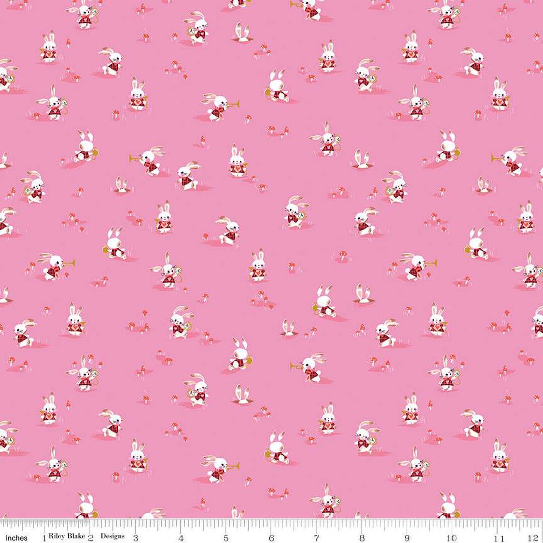 Rabbit Chase in Pink Part of the Down the Rabbit Hole by Riley Blake ...