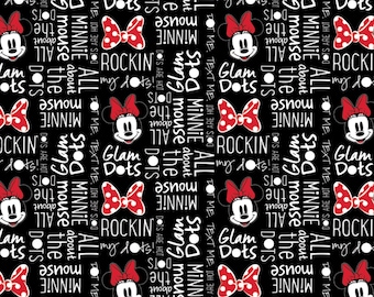 Licensed Minnie Mouse - All About the Dots - part of the Minnie Mouse Dreaming in Dots by Camelot fabrics- your choice of cut