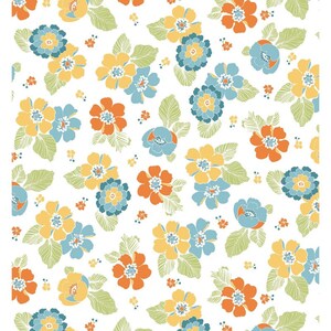 Spaced blooms in White part of the line of Carnaby Street by Maywood Studios Fabrics  - You choose the cut