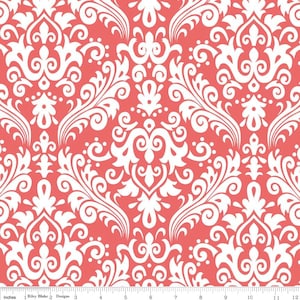 Damask Medium Coral - 1 yard