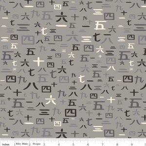 Riley Blake - Ninja Number Gray - 55 inch piece
