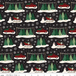 Christmas Traditions Main in Schwarz von Riley Blake Designs - Ihre Wahl des Schnittes