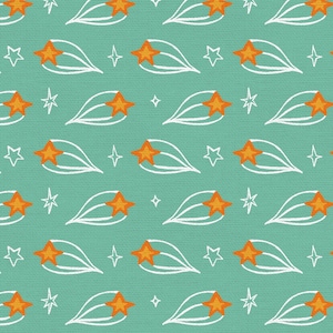Shooting Stars in Green part of the Space Monkey line by Paintbrush Studio Fabrics - your choice of cut