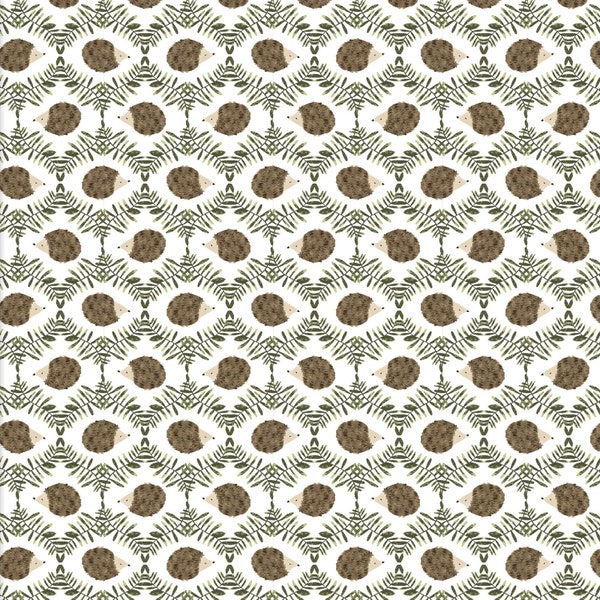 Geo Hedgehog en blanco parte del You Light My Way Gnome de 3 Wishes Fabrics - tú elegiste el corte