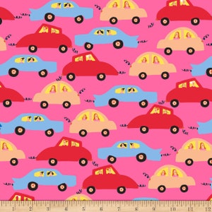 City Gals cars in Pink  from Quilting Treasures - by the yard