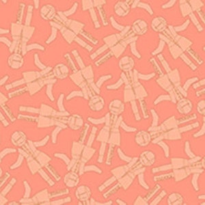 Paper dolls in coral part of the She who Sews by Quilting Treasures fabrics - your choice of cut