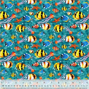 Aquatic Beauties in Paradise part of the Deep Sea Line by Whistler Studios for Windham Fabrics