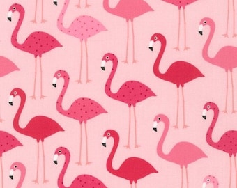 Urban Zoologie Flamingos in Pink by Robert Kaufman Fabrics - your choice of cut
