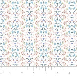 Turtle Cove Blooming Flowers in White by Camelot Fabrics - your choice of cut
