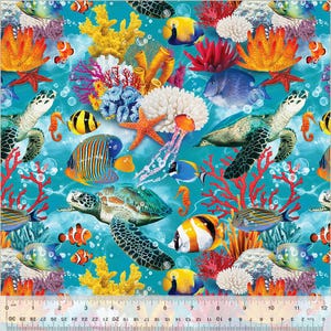 Deep Sea Harmony in Crystal Clear part of the Deep Sea Line by Whistler Studios for Windham Fabrics