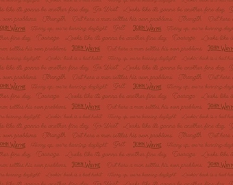 Go West with John Wayne Quotes in Rust - by Riley Blake Designs - You choose the cut