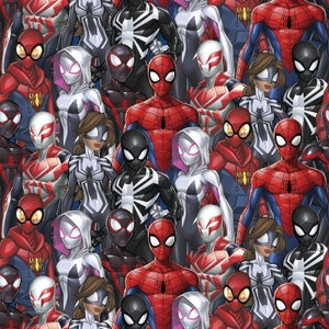 Cotton - Licensed Spiderman and Friends - Digital Print - by Springs Creative  - you choose the cut