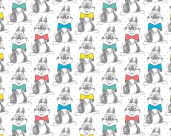 Dress To Impress - Licensed Disney Thumper Bowtie Dot in Multi    -  by Camelot Fabrics - your choice of cut