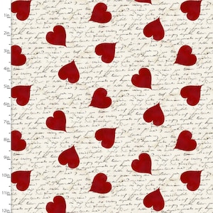 Carta de Amor en Beige - parte de la Línea Abrazos Besos y Deseos Especiales de 3 Wishes Fabric - Tú eliges el corte