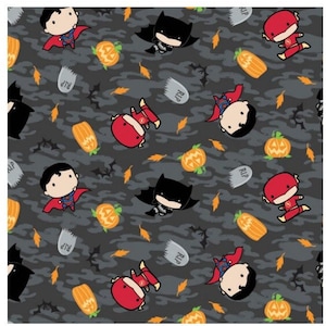 Personnages Kawaii DC sous licence en noir et gris - fait partie de la gamme Characters Halloween II par Camelot Designs - coupe à vous