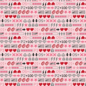 I&#39;d pause my game for you in light pink part of the Be My Player 2 line by Camelot Fabrics - You choose the cut