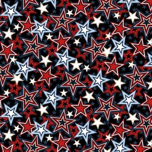 Multi Stars in Multi - part of the American Muscle Line by Studio E Fabrics  - You choose the cut