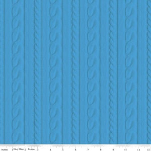 Licensed Mister Rogers - Mister Rogers Sweater Stripe in Turquoise-  by Riley Blake Fabrics - your choice of cut