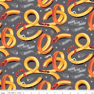 Hot Wheels Trackers in Grau von Riley Blake Designs - Schnitt deiner Wahl