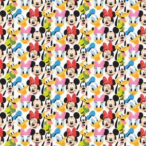 FLANNEL - Licensed Mickey and Friends Flannel in White - by Camelot Fabrics - you choose the cut