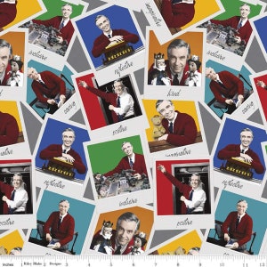 Licensed Mister Rogers - Mister Rogers Main in Gray by Riley Blake Fabrics - your choice of cut