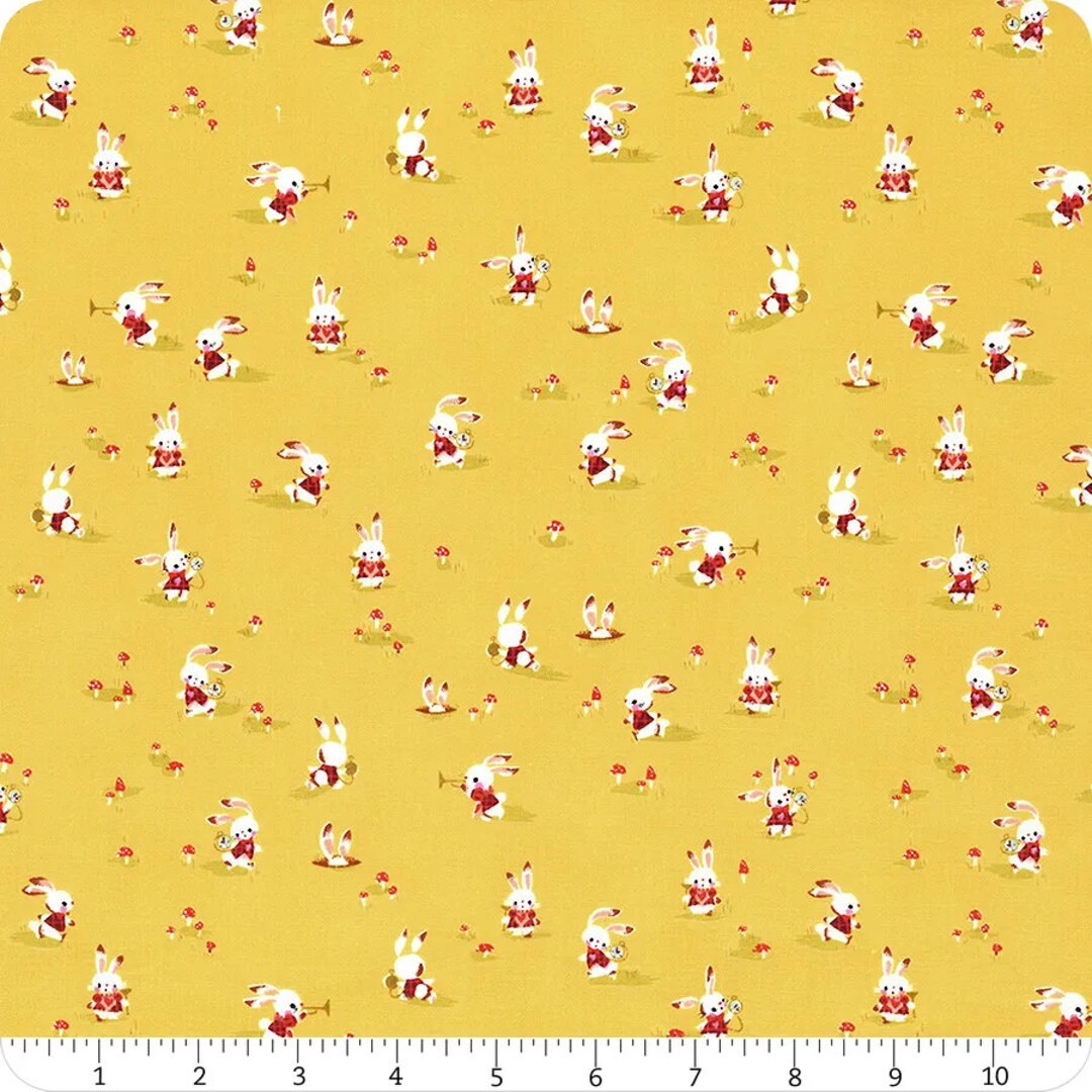 Rabbit Chase in Yellow Part of the Down the Rabbit Hole by Riley Blake ...