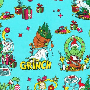 Licensed Dr. Seuss Enterprises - How the Grinch Stole Christmas Holiday by Robert Kaufman fabrics -  your choice of cut