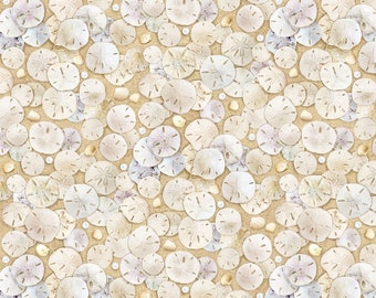 Sand Dollars in Cream - part of the Landscape Medley Line by Elizabeth's Studio Fabrics - 34 inch piece