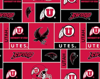 Fleece - Licensierat tyg från University of Utah College - 95 tums stycke