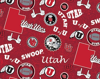Bomull - Licensierat tyg från University of Utah College - du väljer snittet