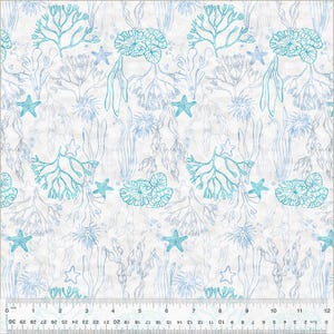 Flowers of the Sea in Mist part of the Deep Sea Line by Whistler Studios for Windham Fabrics