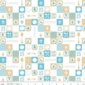 Ooh La La Plate Aqua- by Riley Blake Designs - you choose the cut