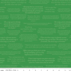 Licensed Mister Rogers - Mister Rogers quotes in Green  by Riley Blake Fabrics - your choice of cut
