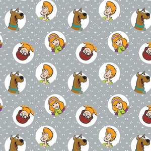 Licensed Scooby Doo 2 and the Gang in Gray by Camelot Designs - 1 yard 34 inch piece