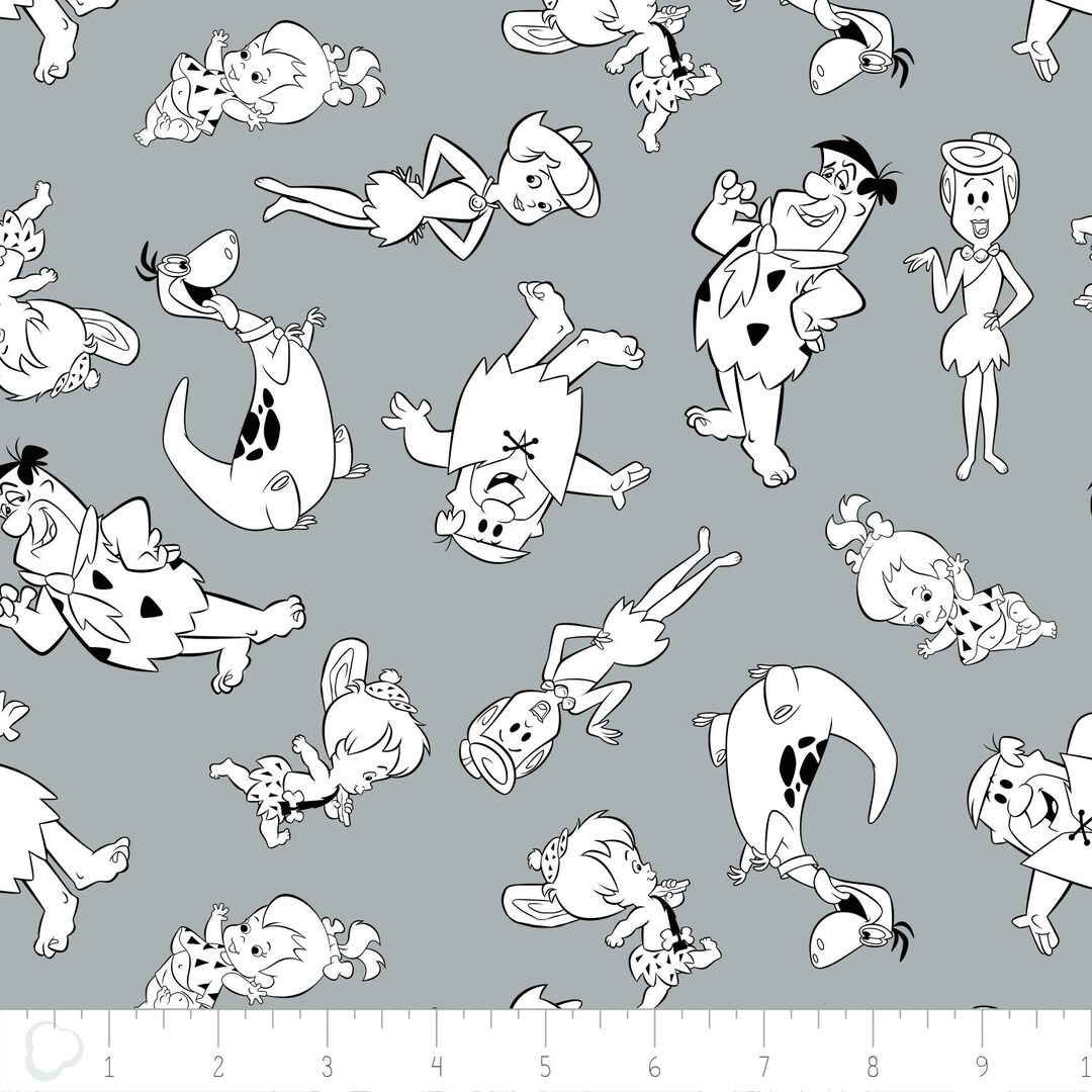 Tonal Character Flintstones Tonal Characters in Stone- Licensed Hanna Barbara Fabric ...