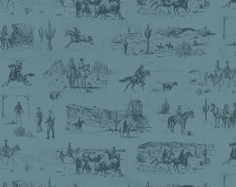 John Wayne American West Main in Denim by Riley Blake Designs - your choice of cut