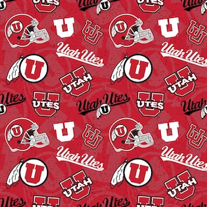 Cotton - Licensed University of Utah College fabric - 41 inch piece