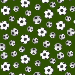 Soccer Balls in Green part of the World Cup Line by Kanvas Studios- 15 inch piece