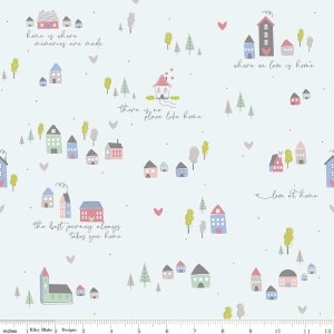 Mulberry Lane Village in Light Mint Teil der Mulberry Lane - von Riley Blake Designs - du bestimmst den Schnitt