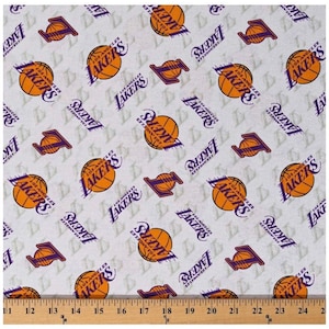 Sous licence NBA - LA Lakers Cotton - Tissu - Coupe au choix