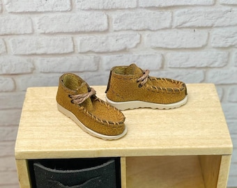 Botines miniatura del desierto - Camel con cordones color topo