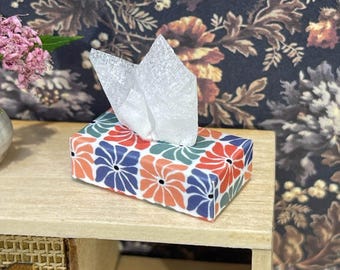 Miniature Tissue Box - Colorblock Blooms (Horizontal Box)