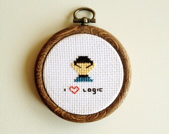 I Love Logic - Mini Cross Stitch