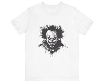 Scary Clown Graphic Tee: Halloween Horror Movie Shirt