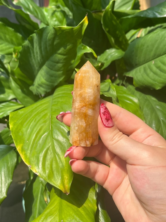 Golden Healer Towers: Polished Yellow Orange Golden Tower Natural Crystals